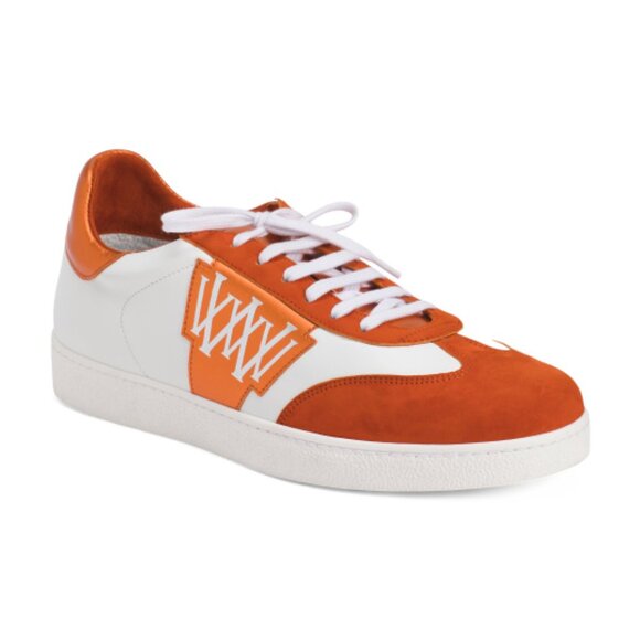 VALENTINA RANGONI Made In Italy Leather Valetta Lace Up Sneakers - Picture 1 of 2